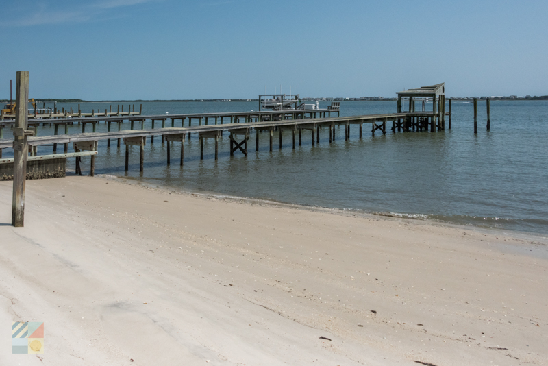 Piers ine the water in Morehead City