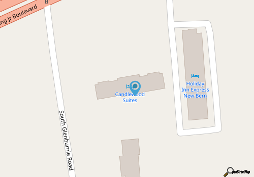 Candlewood Suites New Bern map location