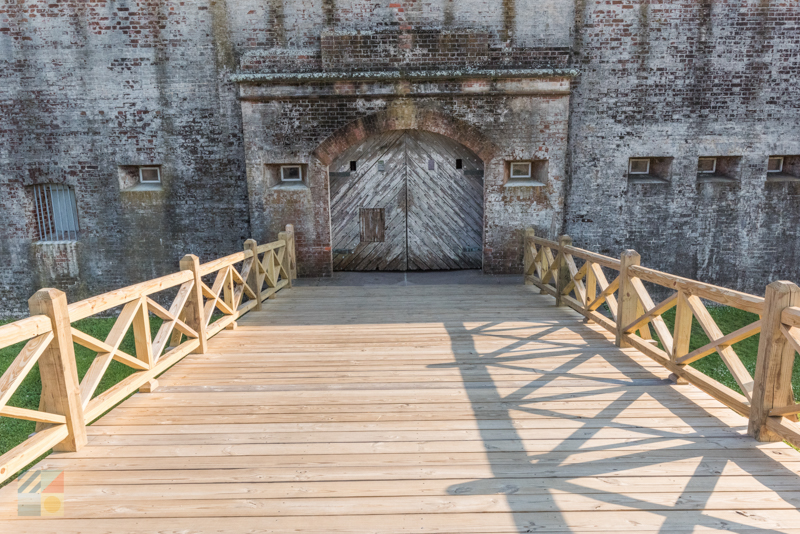 The gates at Fort Macon State Park