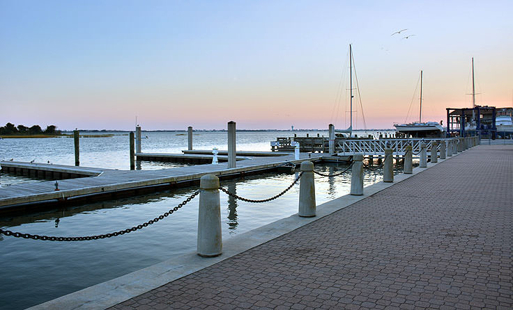 The waterfront at Jaycee Park in Morehead City, NC