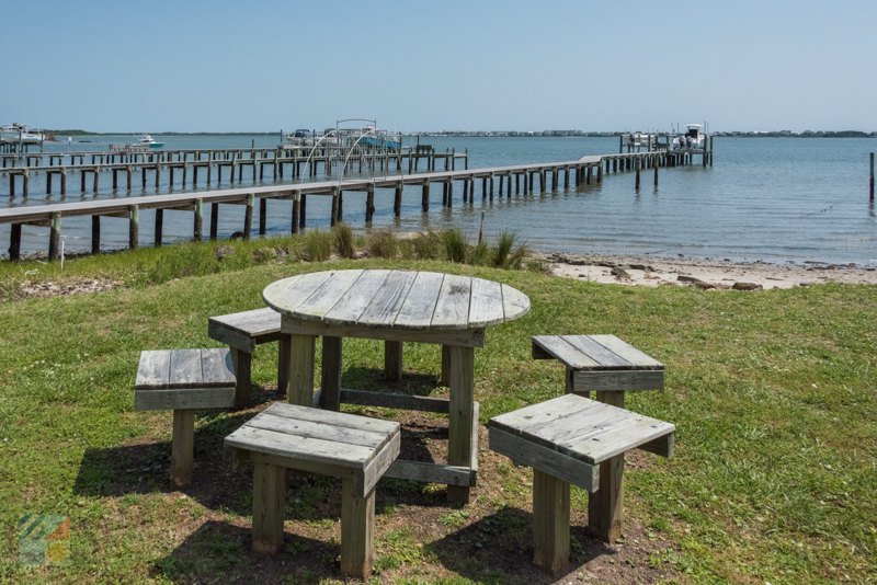 A picnic table in Morehead City