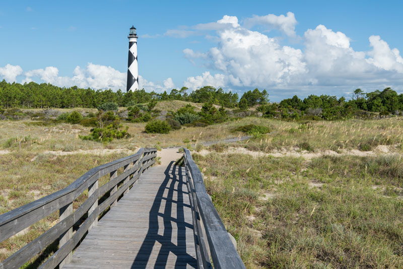 Looking toward Cape Lookout Lighthouse from a nearby beach access