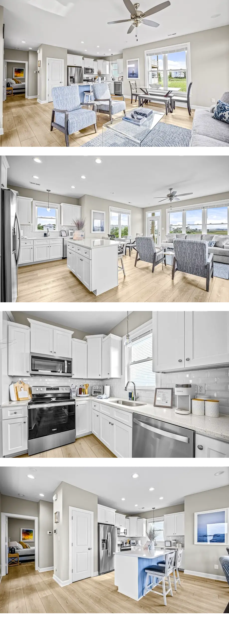 Modern coastal home with beach gear, gri...